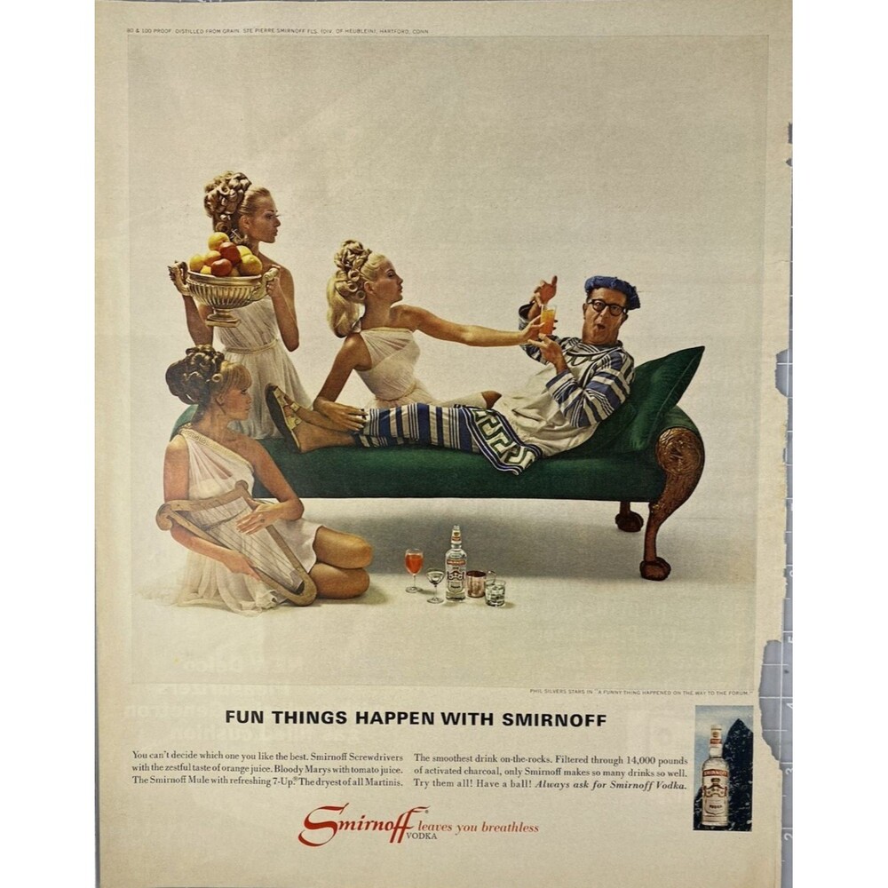 Smirnoff Vodka "Phil Silvers "A Funny Thing Happened on the Way to the Forum" Ad